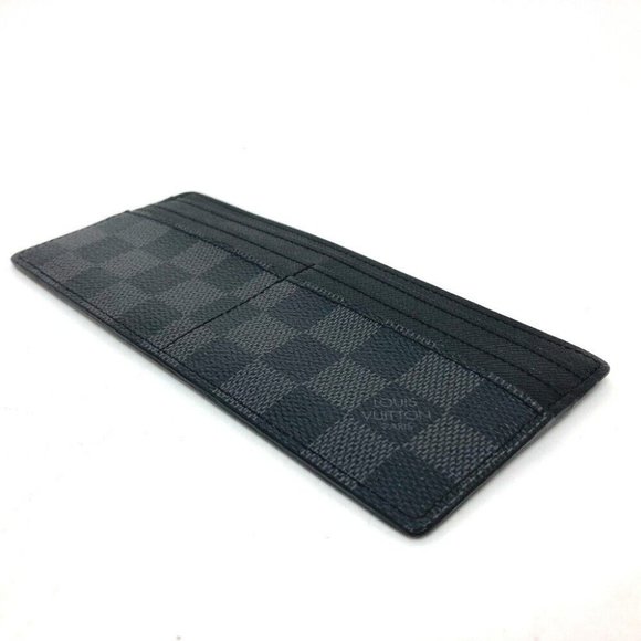 Authentic LOUIS VUITTON DamierGraphite Fashion Accessories Card Case Black - Picture 5 of 10